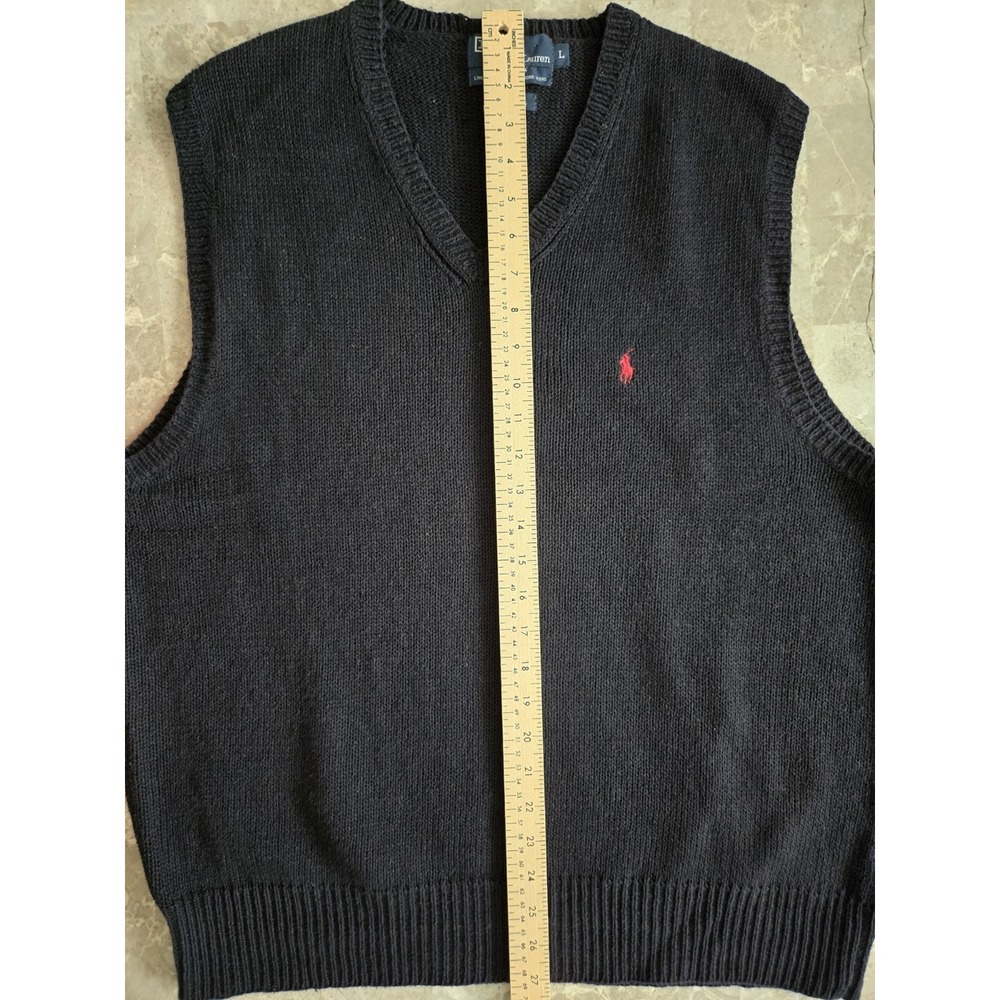 2 Vintage Polo Ralph Lauren Knit GOLF Sweater Vest Linen Cotton Men's Large - Picture 12 of 13